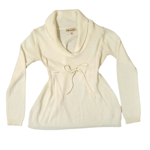 Derek Maternity Sweaters - Knitted White Maternity Sweater Size Medium